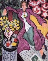 Matisse, Henri Emile Benoit - woman in a purple robe with ranunculi